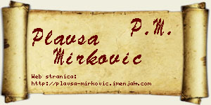 Plavša Mirković vizit kartica
